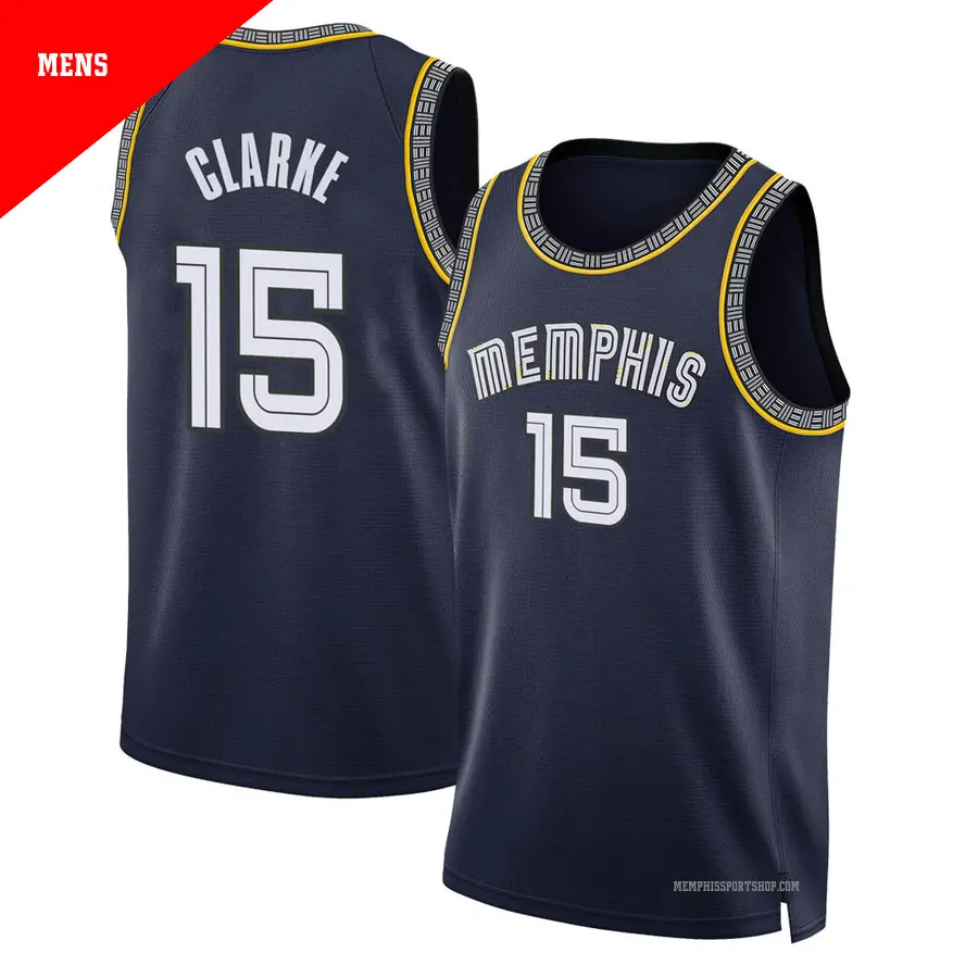 ＃15 Men's Brandon Clarke Memphis Grizzlies 2021/22 Swingman Navy City Edition Jersey