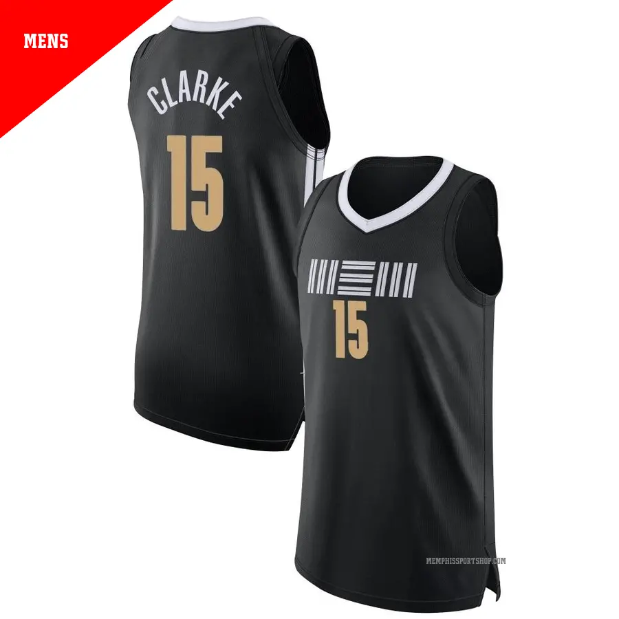 ＃15 Men's Brandon Clarke Memphis Grizzlies 2023/24 Authentic Black City Edition Jersey