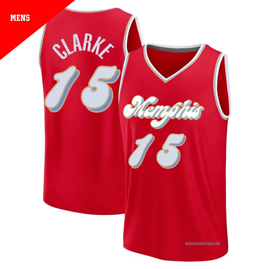 ＃15 Men's Brandon Clarke Memphis Grizzlies 2024/25 Fast Break Red City Edition Jersey