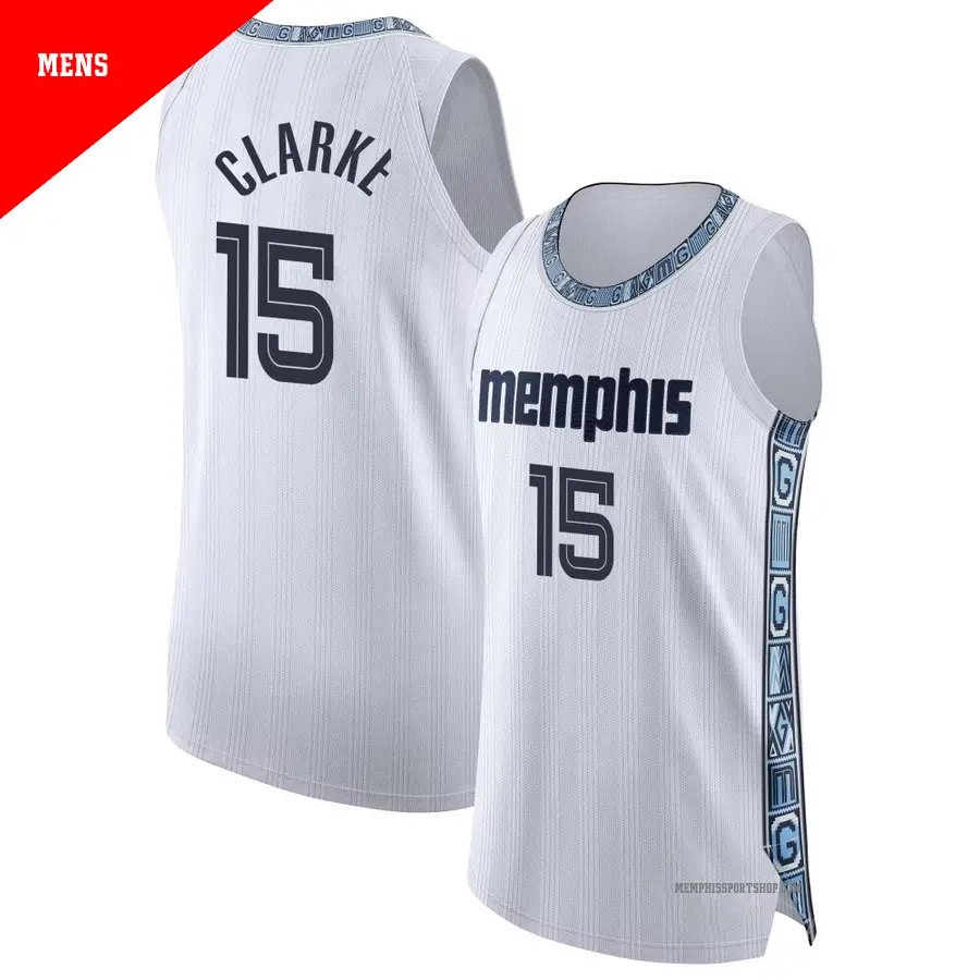 ＃15 Men's Brandon Clarke Memphis Grizzlies 2025/26 Authentic White City Edition Jersey