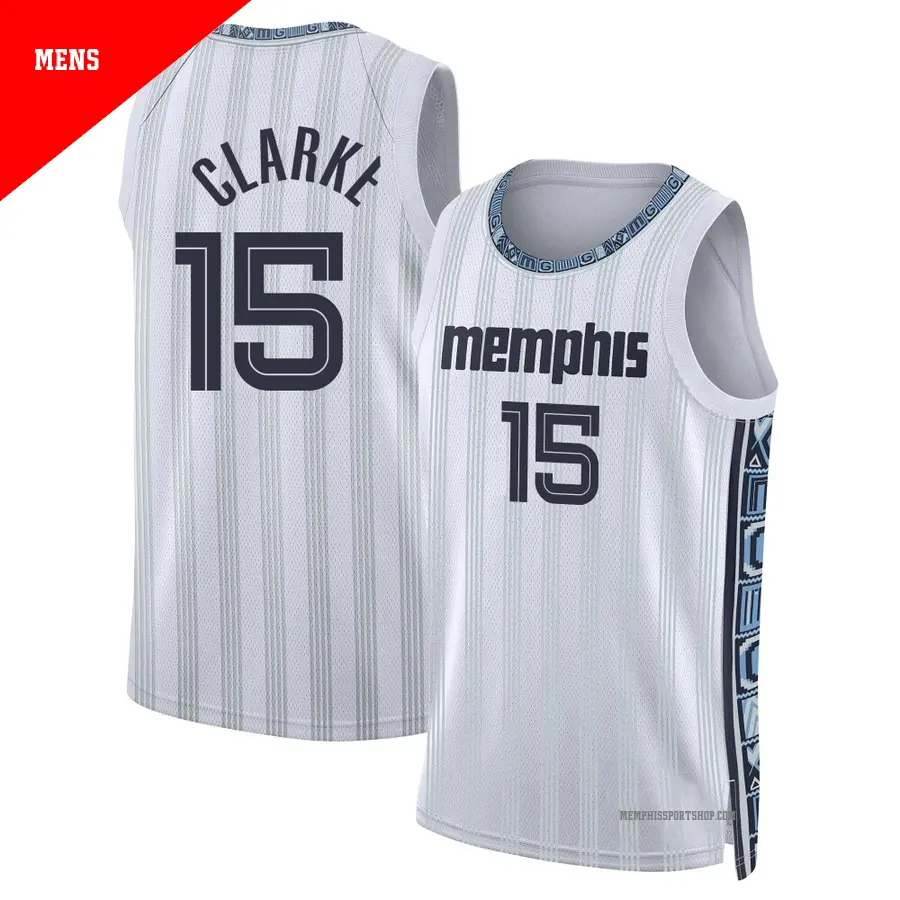 ＃15 Men's Brandon Clarke Memphis Grizzlies 2025/26 Swingman White City Edition Jersey