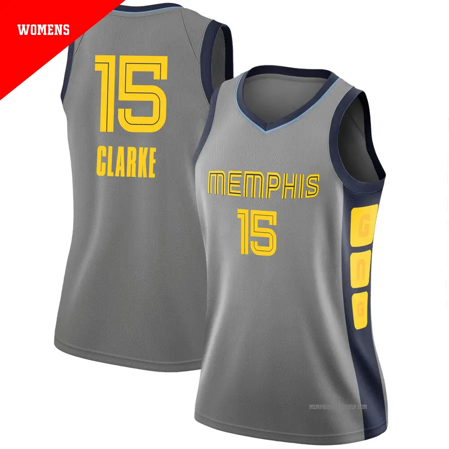 ＃15 Women's Brandon Clarke Memphis Grizzlies 2018/19 Swingman Gray JerseyCity Edition