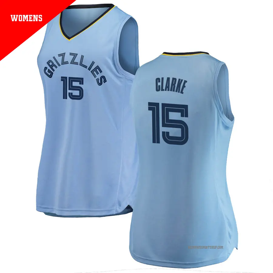 ＃15 Women's Brandon Clarke Memphis Grizzlies 2018/19 Swingman Light Blue Jersey Statement Edition