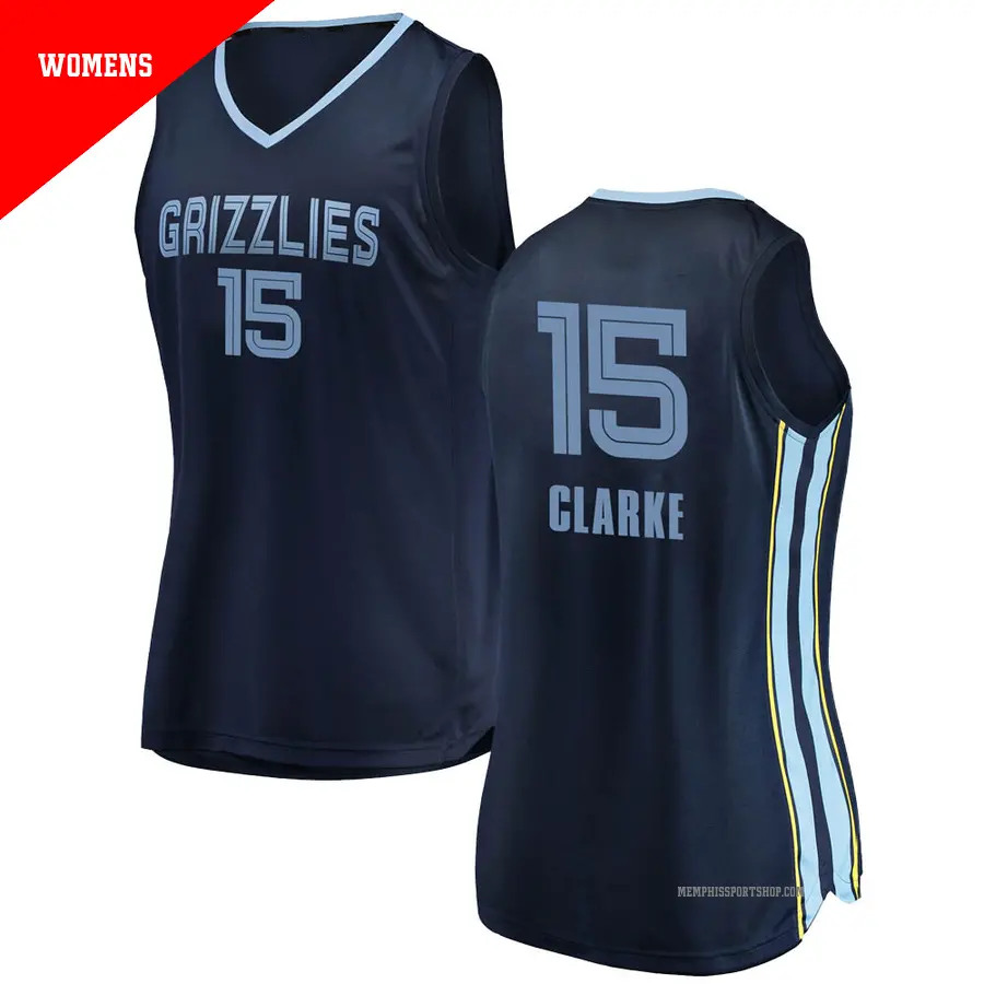 ＃15 Women's Brandon Clarke Memphis Grizzlies 2018/19 Swingman Navy Jersey Icon Edition