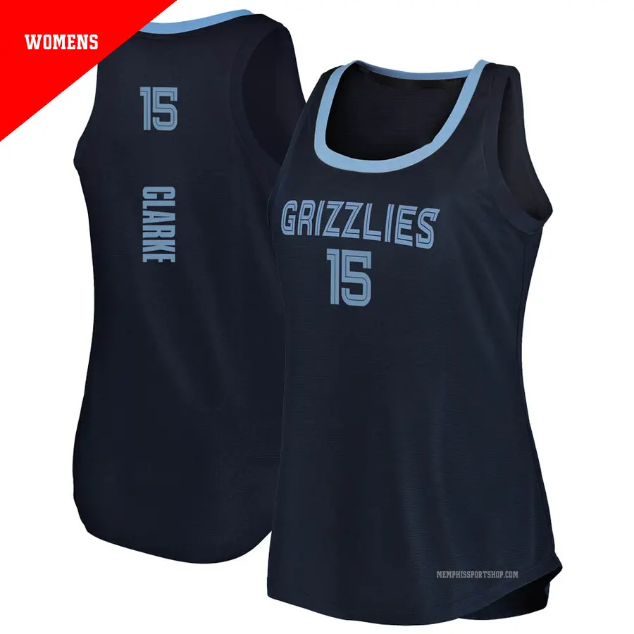 ＃15 Women's Brandon Clarke Memphis Grizzlies 2019/20 Fast Break Navy Tank Jersey Icon Edition