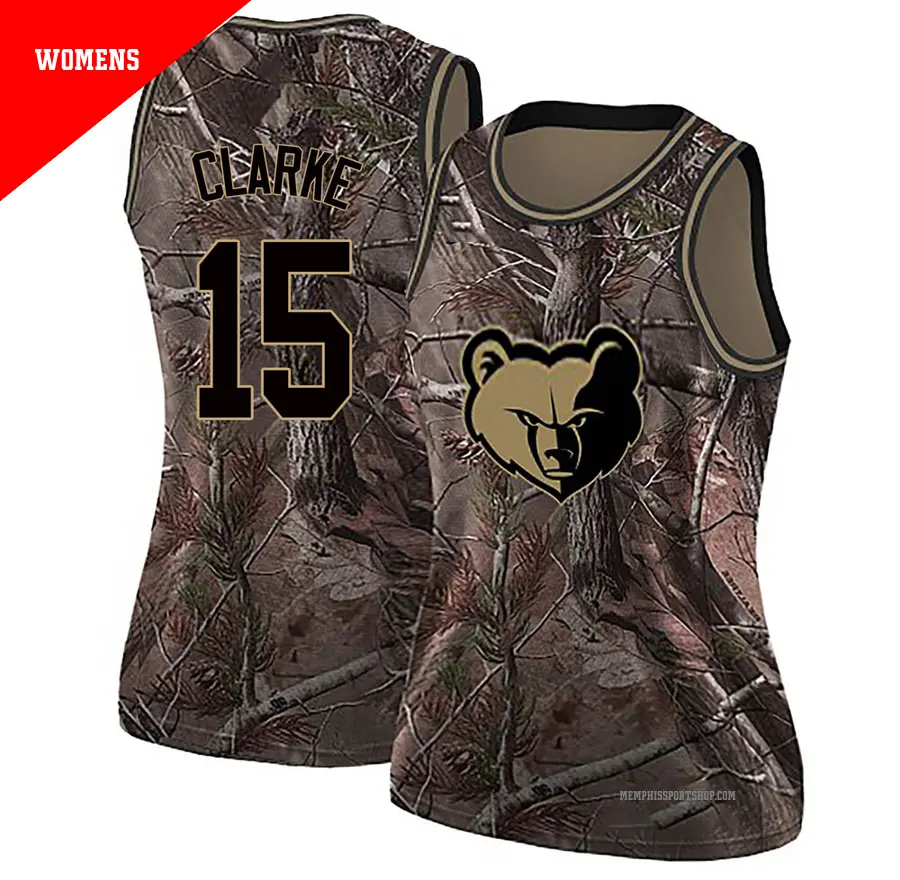 ＃15 Women's Brandon Clarke Memphis Grizzlies Camo Swingman Realtree Collection Jersey