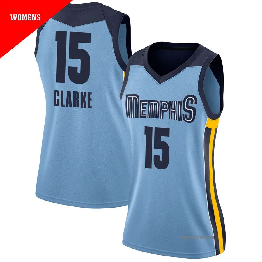 ＃15 Women's Brandon Clarke Memphis Grizzlies Light Blue Swingman Jersey Statement Edition