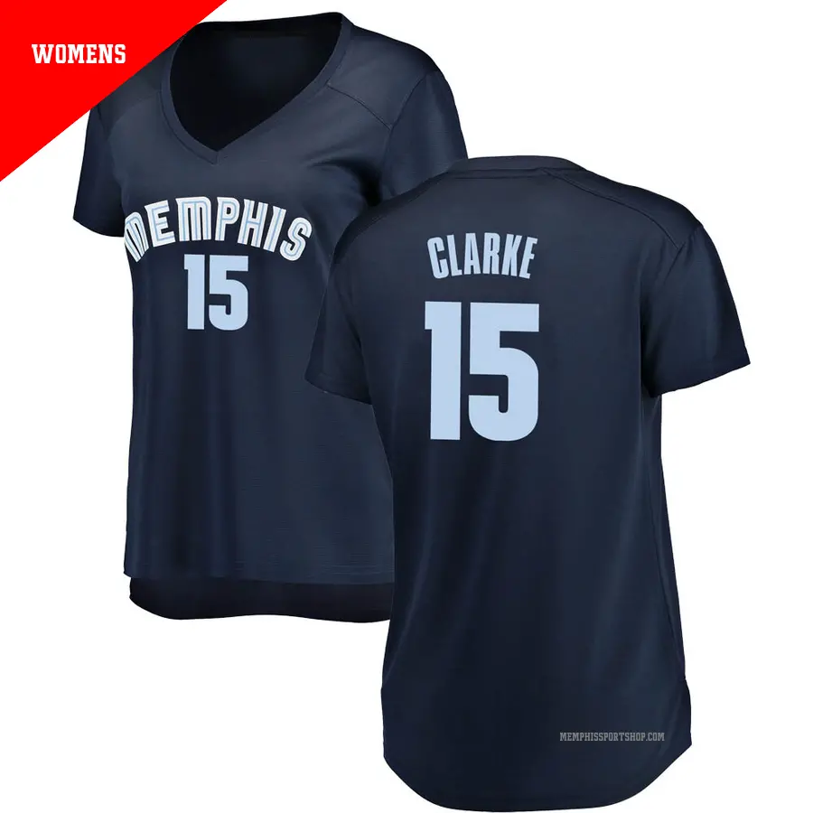 ＃15 Women's Brandon Clarke Memphis Grizzlies Navy Fast Break Jersey Icon Edition