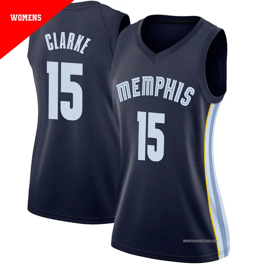 ＃15 Women's Brandon Clarke Memphis Grizzlies Navy Swingman Jersey Icon Edition