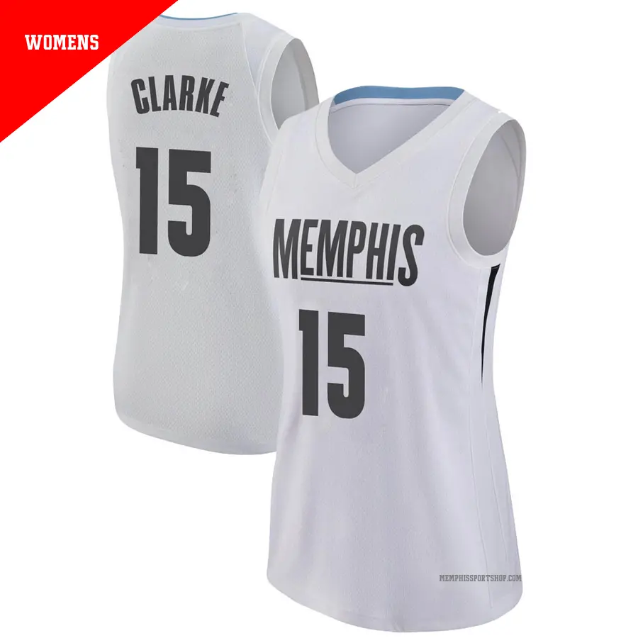 ＃15 Women's Brandon Clarke Memphis Grizzlies White Swingman JerseyCity Edition