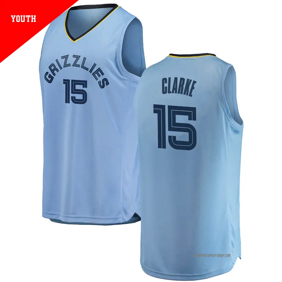 ＃15 Youth Brandon Clarke Memphis Grizzlies 2018/19 Swingman Light Blue Jersey Statement Edition