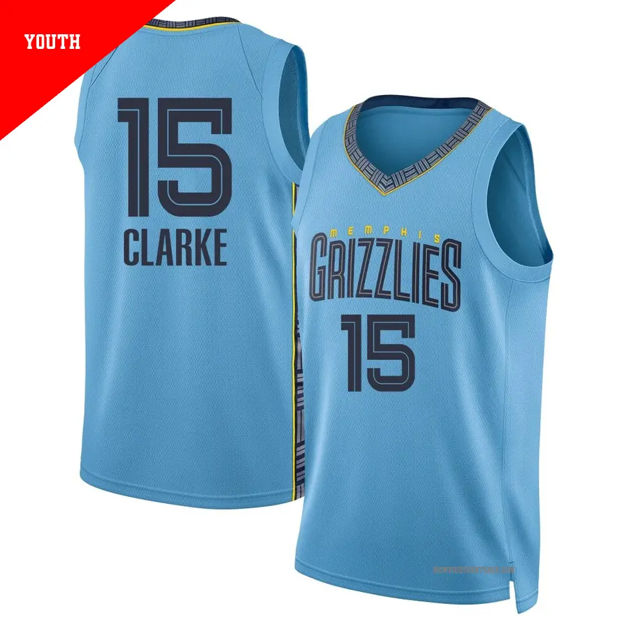 ＃15 Youth Brandon Clarke Memphis Grizzlies 2024/25 Swingman Light Blue Statement Edition Jersey