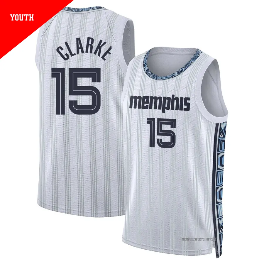 ＃15 Youth Brandon Clarke Memphis Grizzlies 2025/26 Swingman White City Edition Jersey