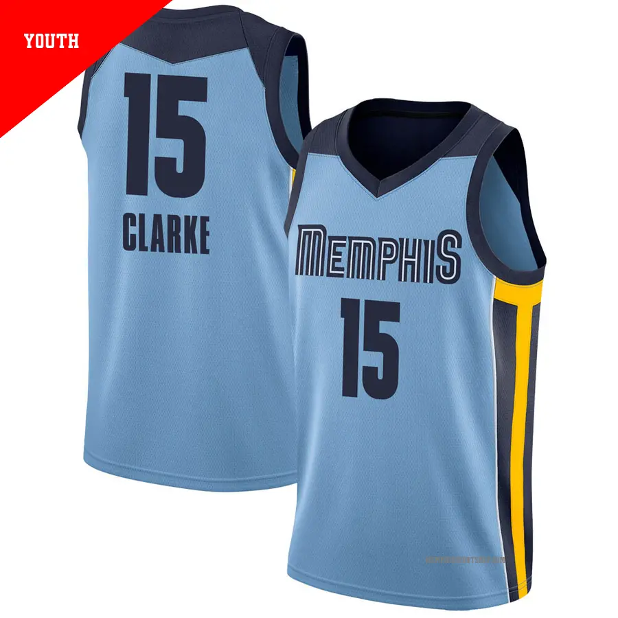 ＃15 Youth Brandon Clarke Memphis Grizzlies Light Blue Swingman Jersey Statement Edition
