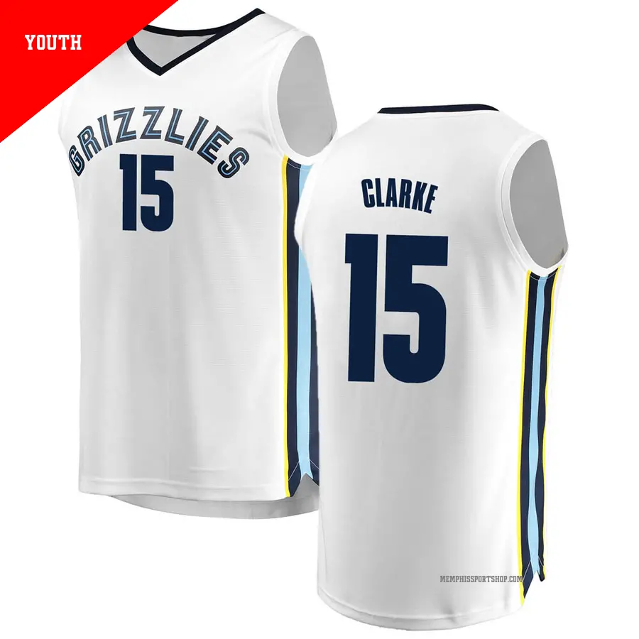 ＃15 Youth Brandon Clarke Memphis Grizzlies White Fast Break JerseyAssociation Edition