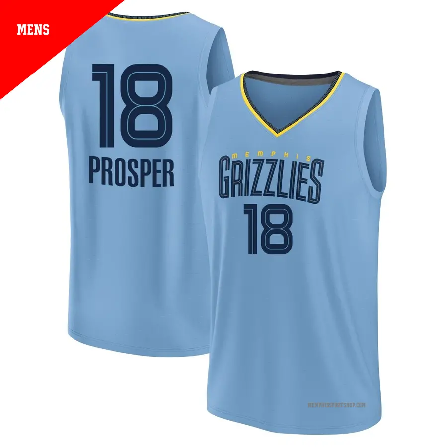 ＃18 Men's Olivier-Maxence Prosper Memphis Grizzlies 2024/25 Fast Break Light Blue Statement Edition Jersey