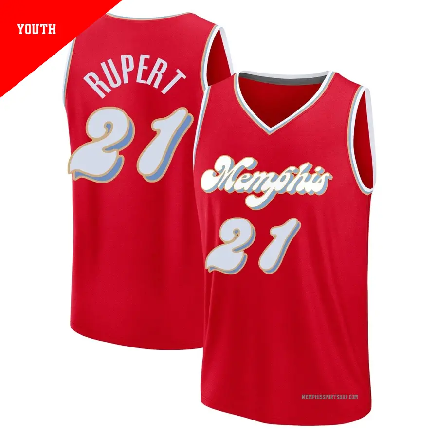 ＃21 Youth Rayan Rupert Memphis Grizzlies 2024/25 Fast Break Red City Edition Jersey